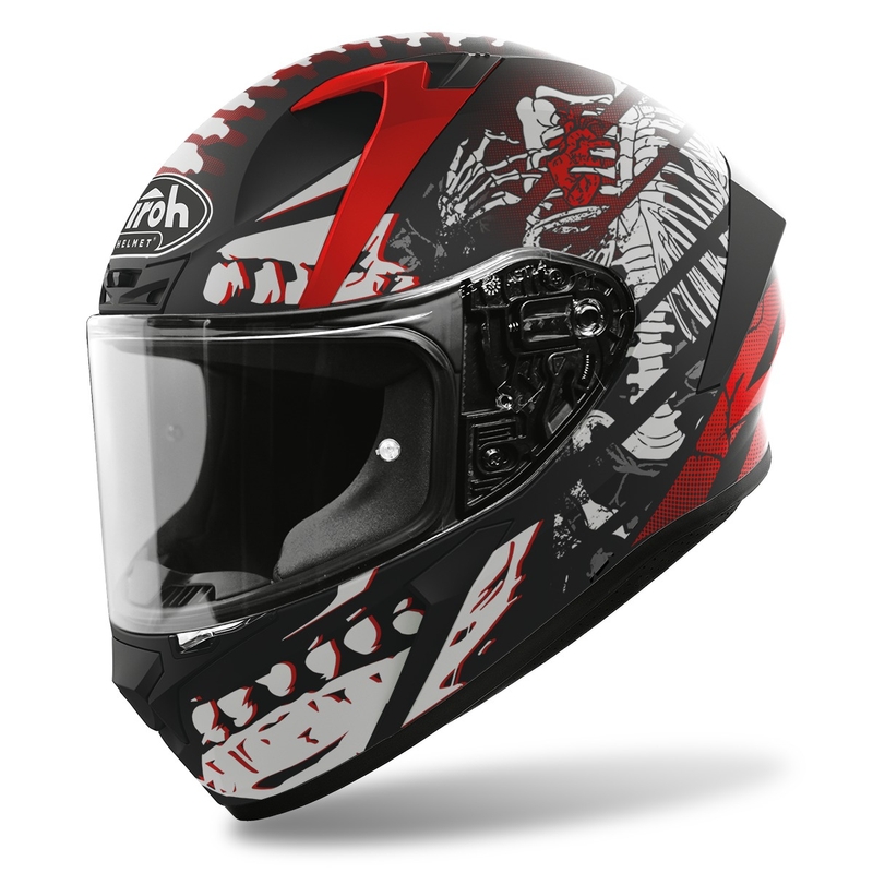 Integralna motociklistička kaciga Airoh Valor Ribs 2022 bijelo-crveno-crna mat