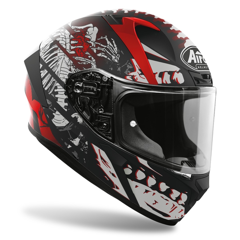 Integralna motociklistička kaciga Airoh Valor Ribs 2022 bijelo-crveno-crna mat