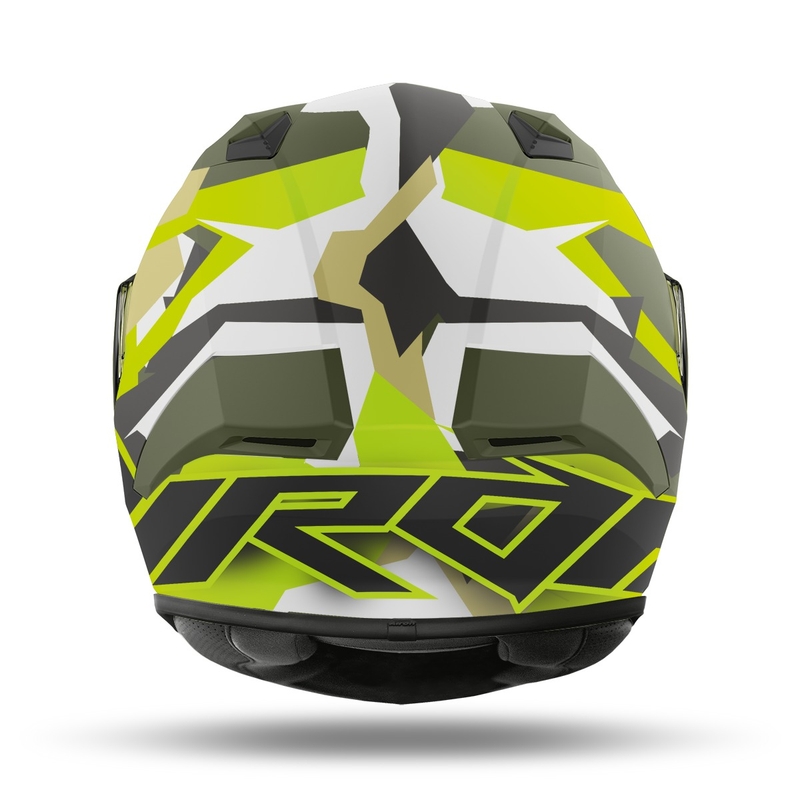 Integralna motociklistička kaciga Airoh Valor Army 2022 bijela-kaki-fluo zelena