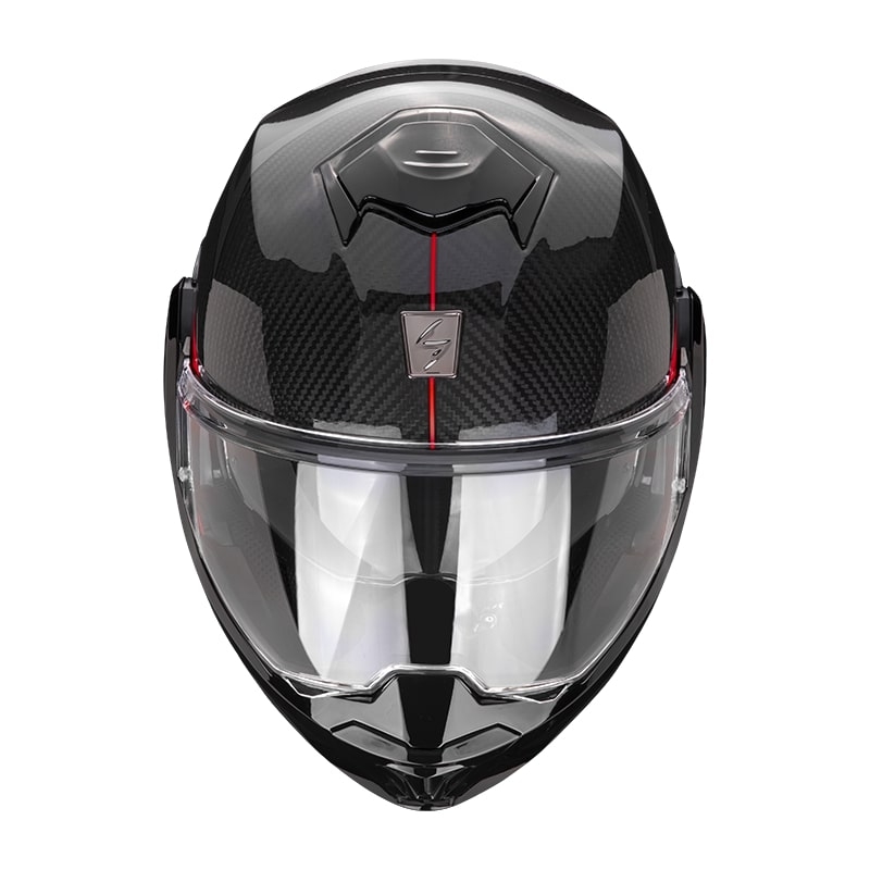 Preklopna kaciga Scorpion EXO-TECH Carbon Top crno-crvena