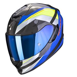 Integralna motociklistička kaciga Scorpion Exo-1400 Carbon Air Legione plavo-fluo žuta