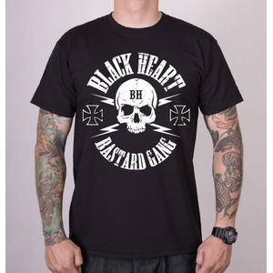 Muška majica Black Heart Bastard Skull crna