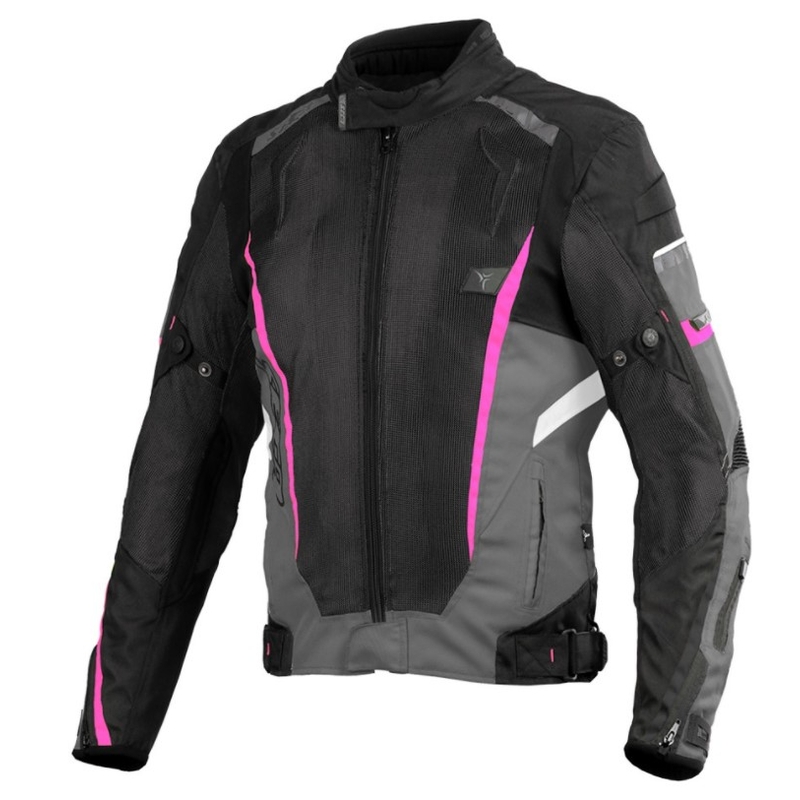 Ženska motoristička jakna SECA Airflow II crno-roza rasprodaja
