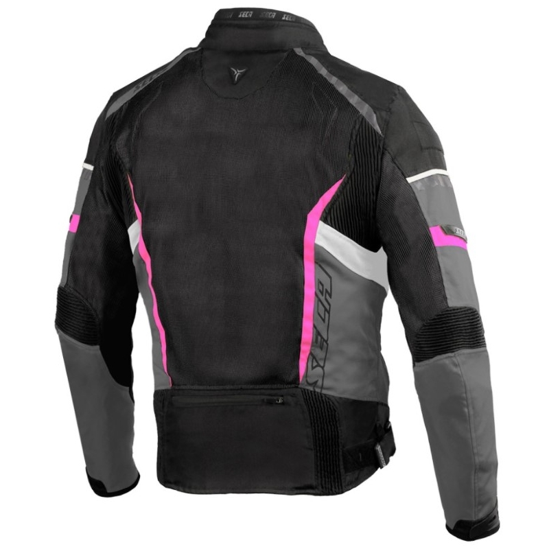 Ženska motoristička jakna SECA Airflow II crno-roza rasprodaja