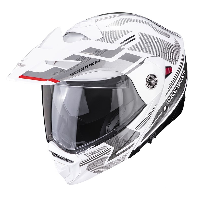 Motociklistička kaciga SCORPION ADX-2 CARRERA pearl white-silver