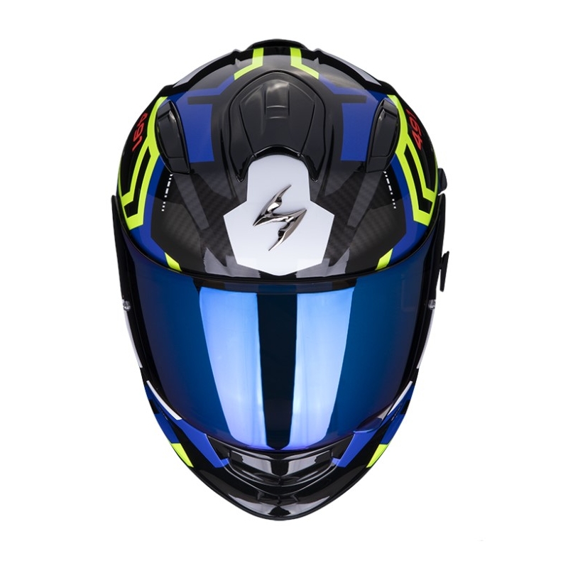 Integralna motociklistička kaciga SCORPION EXO-491 SPIN crna-plava-fluo žuta rasprodaja
