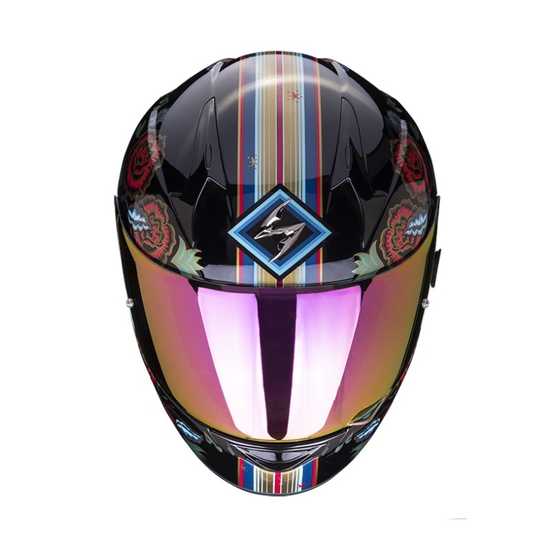 Integralna motociklistička kaciga SCORPION EXO-390 CHICA II crna-plava-roza