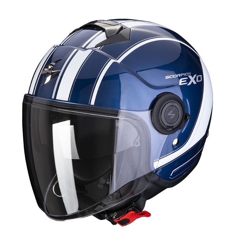 Otvorena motoristička kaciga SCORPION EXO-CITY SCOOT tamno plavo-bijela