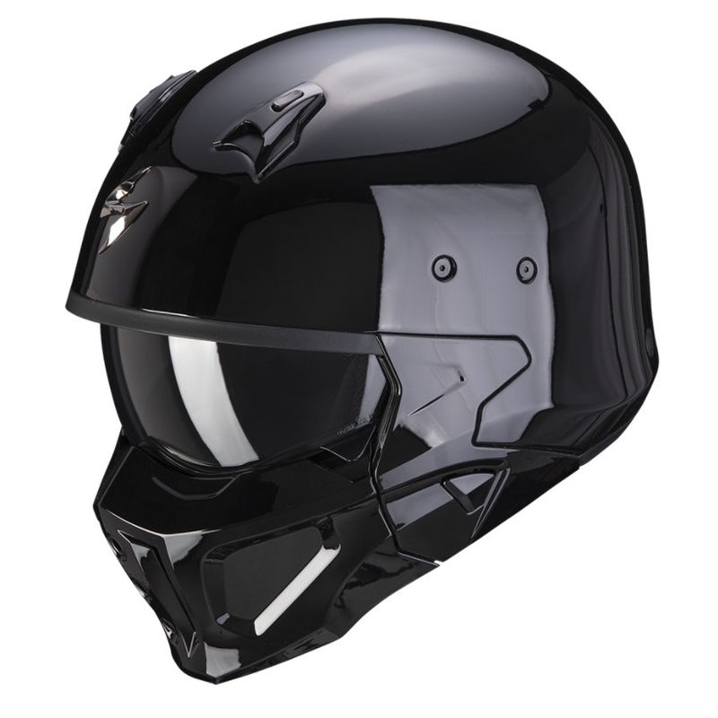 Otvorena kaciga s maskom Scorpion COVERT-X Jednobojna crna