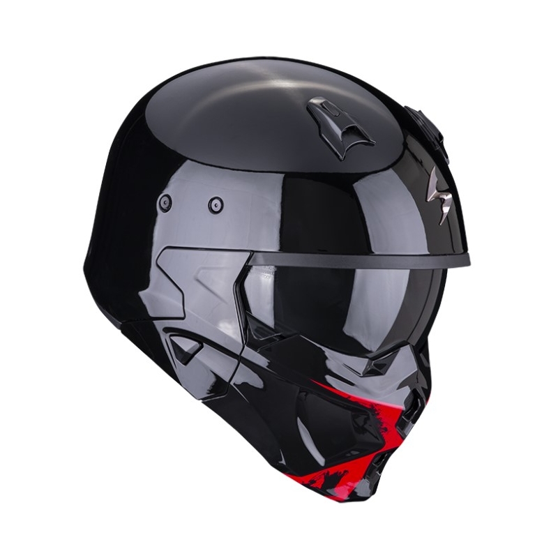 Otvorena kaciga s maskom SCORPION COVERT-X TANKER crno-crvena