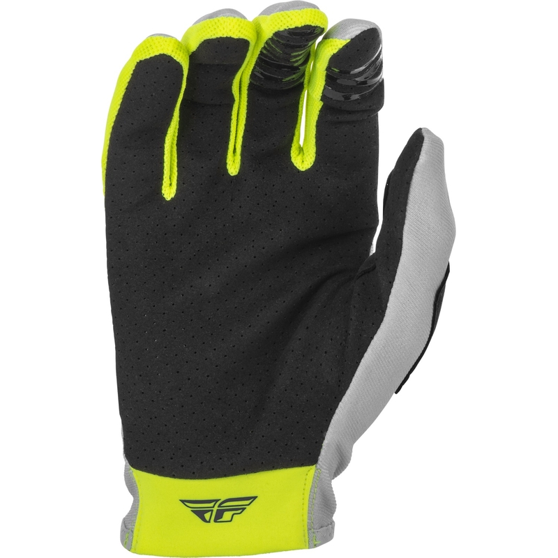 Motocross rukavice FLY Racing Lite 2022 sivo-plave-fluo žute