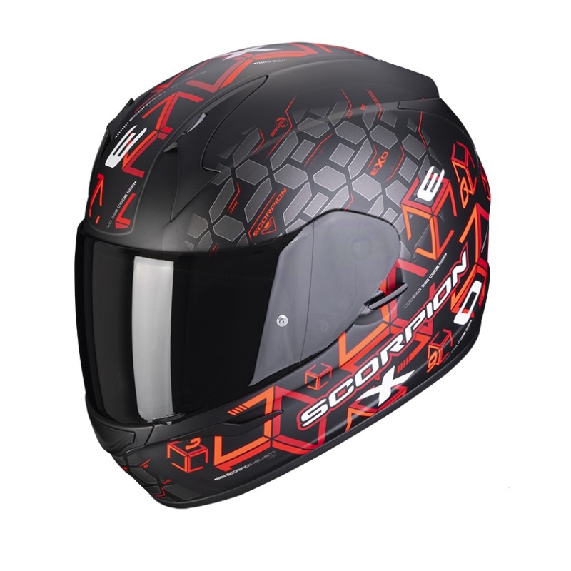 Scorpion EXO-390 Cube integralna kaciga crno-crvena