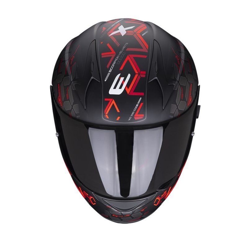 Scorpion EXO-390 Cube integralna kaciga crno-crvena