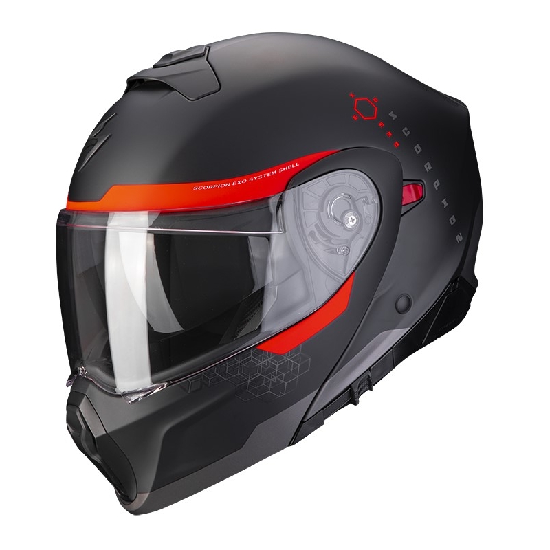 Motociklistička kaciga Scorpion EXO-930 SHOT mat crno-crvena