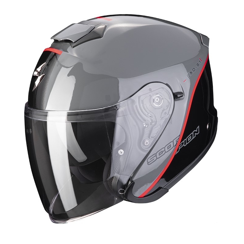 Otvorena kaciga Scorpion EXO-S1 ESSENCE cementno sivo-crno-crvena