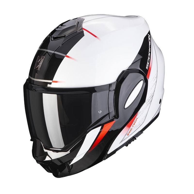 Motociklistička kaciga na preklop Scorpion EXO-TECH PRIMUS biserno bijelo-crna