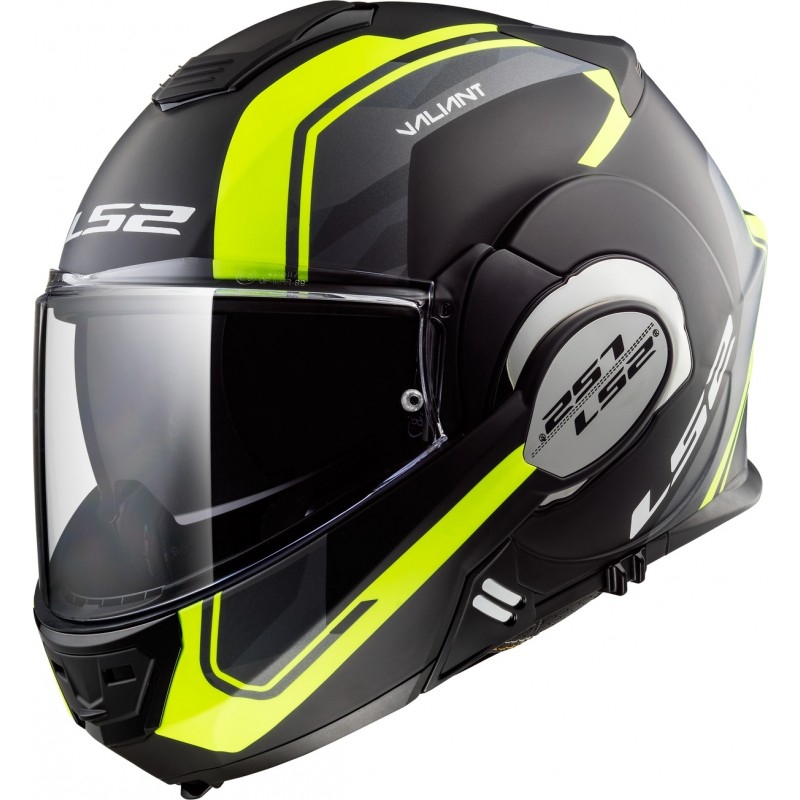 Kaciga na preklop LS2 FF399 Valiant Line crno-fluo žuta - II. kvaliteta