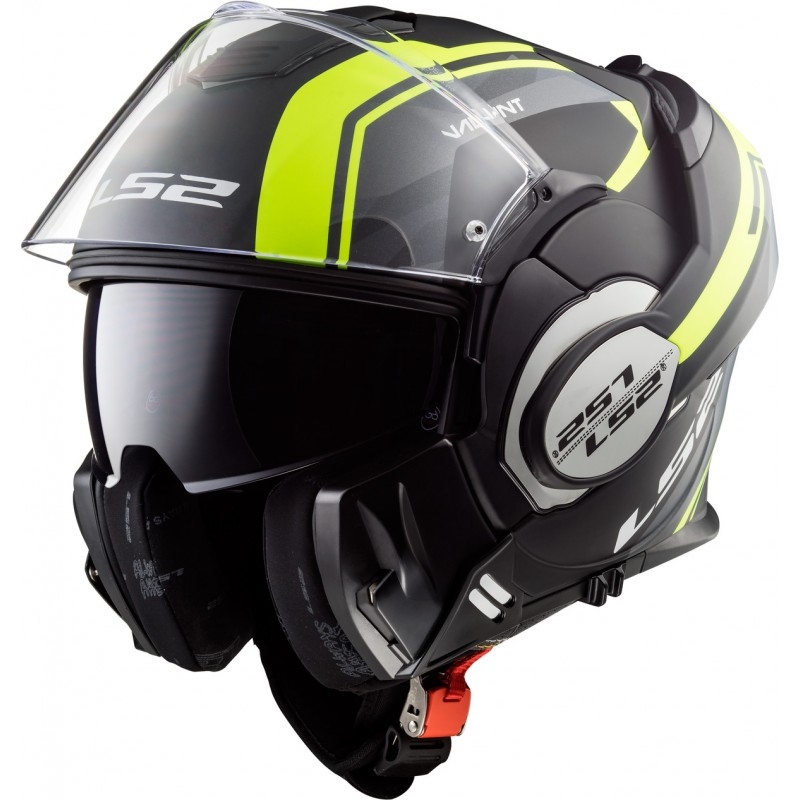 Kaciga na preklop LS2 FF399 Valiant Line crno-fluo žuta - II. kvaliteta