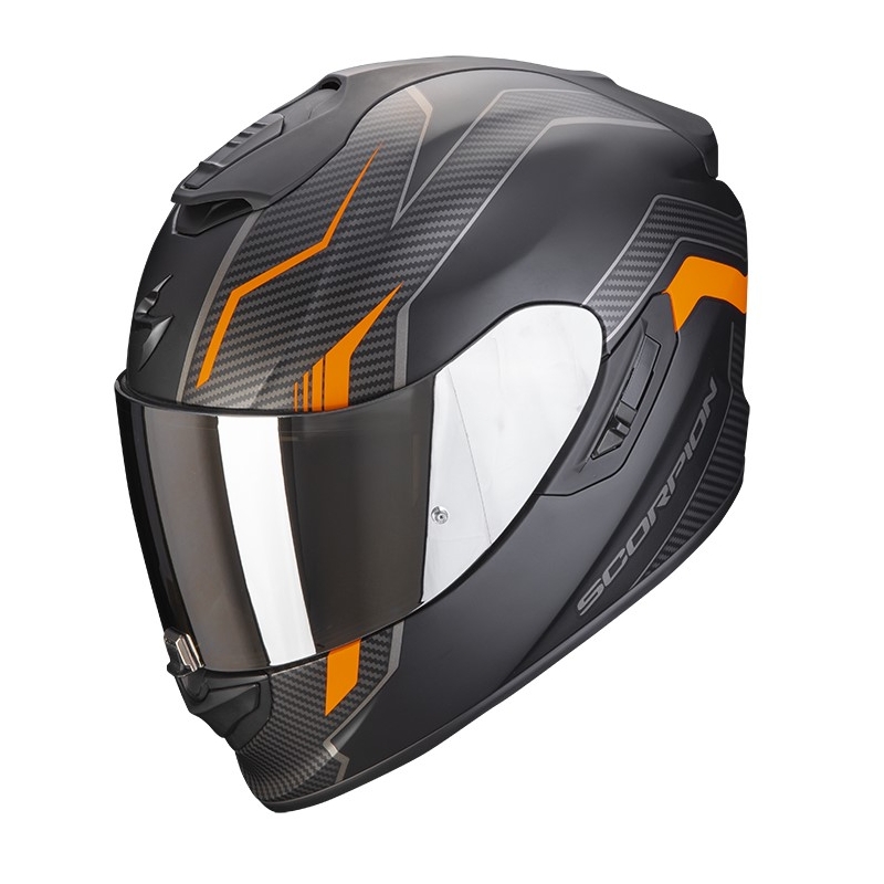 Integralna motociklistička kaciga Scorpion EXO-1400 Air Fortuna crno-narančasta mat