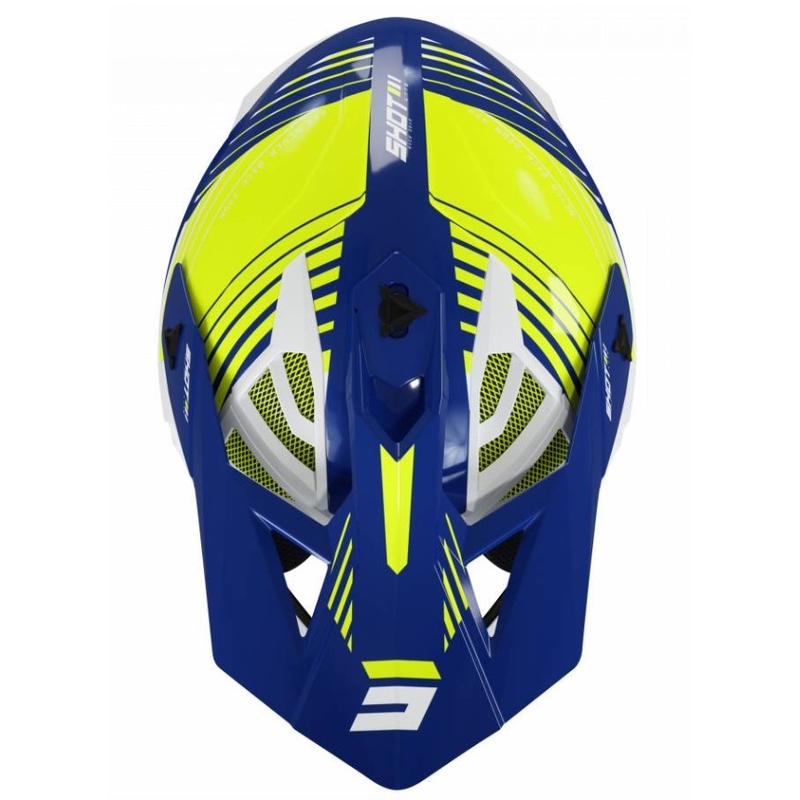 Shot Lite Fury Motocross Kaciga Bijela-Plava-Fluo Žuta rasprodaja