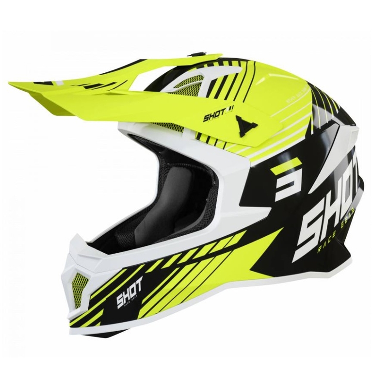 Shot Lite Fury Motocross kaciga crno-bijela-fluo žuta rasprodaja