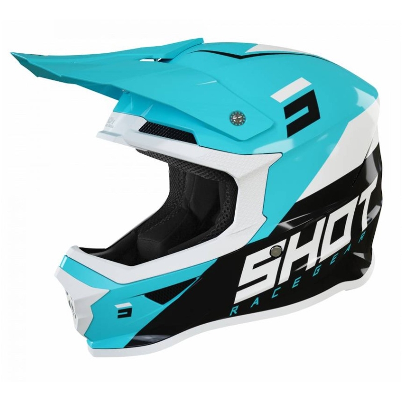 Crno bijela tirkizna kaciga Shot Furious Chase Motocross rasprodaja