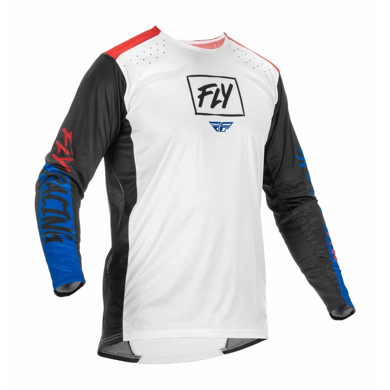 Motocross dres FLY Racing Lite 2022 bijelo-crveno-plavi
