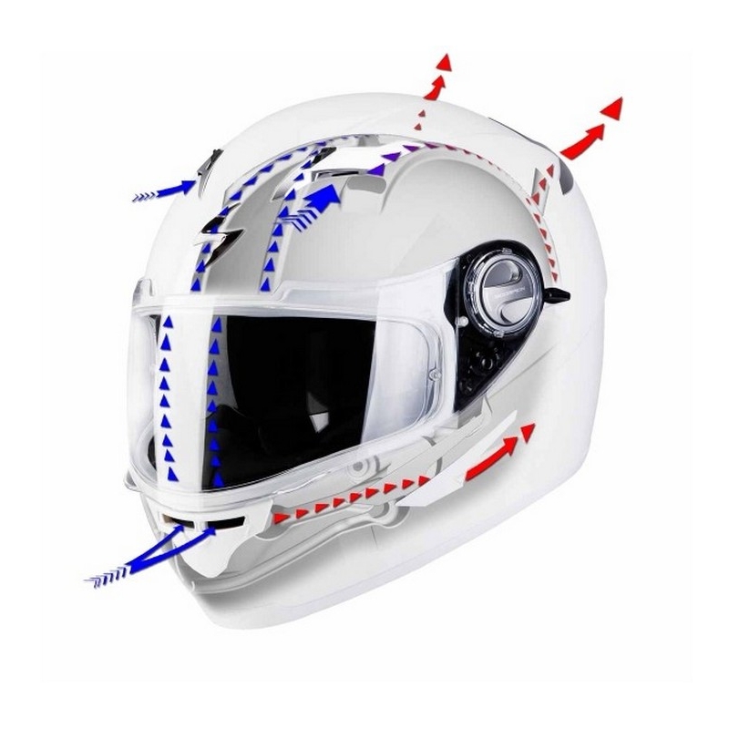 Full face motoristička kaciga Scorpion EXO-500 vezice bijelo-srebrna rasprodaja