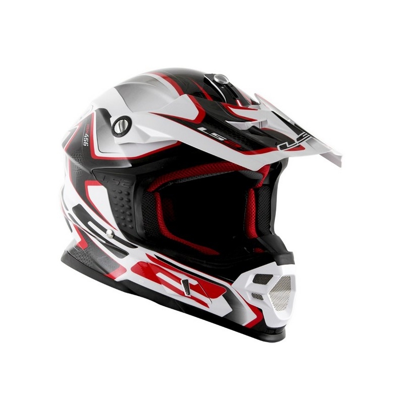 LS2 MX456 Compass Motocross Kaciga Bijelo-Crvena rasprodaja