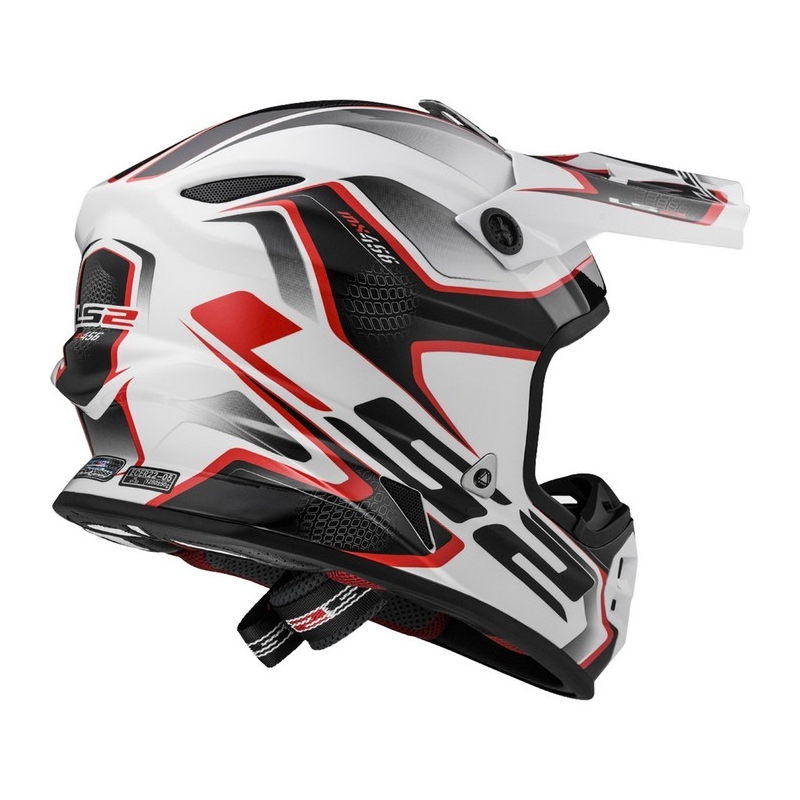 LS2 MX456 Compass Motocross Kaciga Bijelo-Crvena rasprodaja