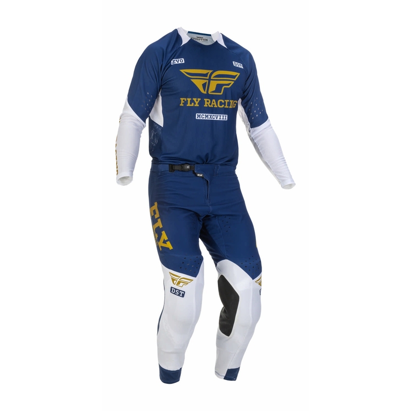 Motocross hlače FLY Racing Evolution DST 2022 plavo-bijelo-zlatne