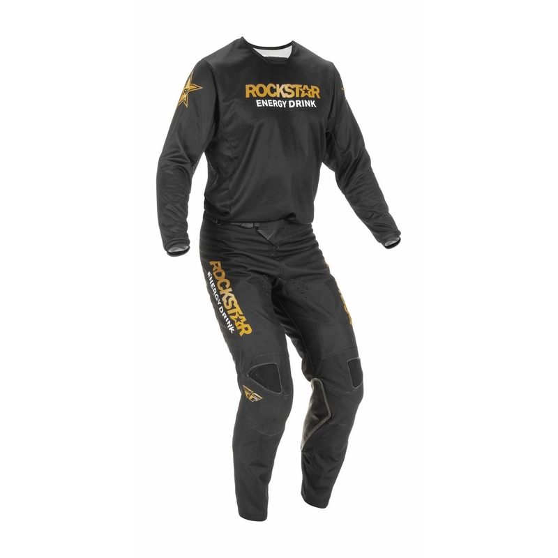 FLY Racing Kinetic Rockstar 2022 motocross hlače zlatno-crne rasprodaja