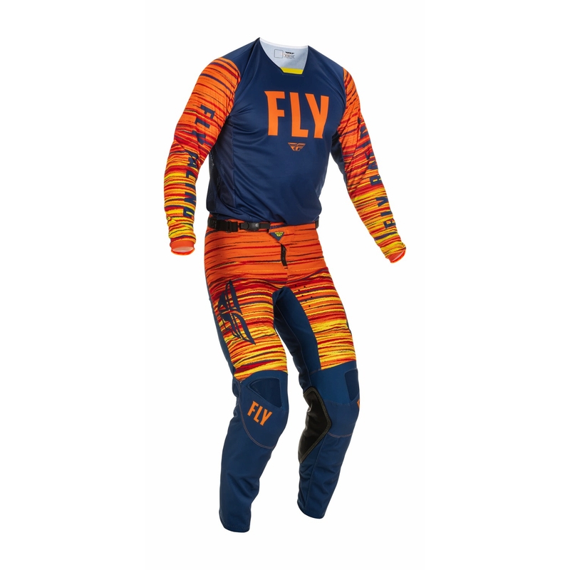 FLY Racing Kinetic Wawe 2022 motocross hlače plavo-narančaste