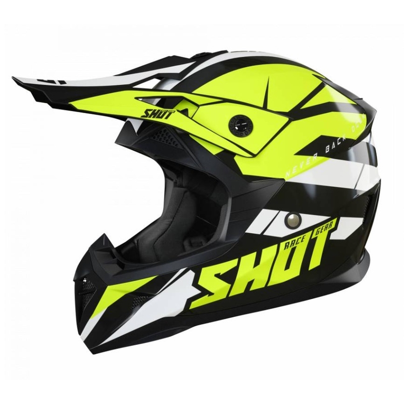 Shot Pulse Revenge Motocross Kaciga Crno-Bijela-Fluo Žuta rasprodaja