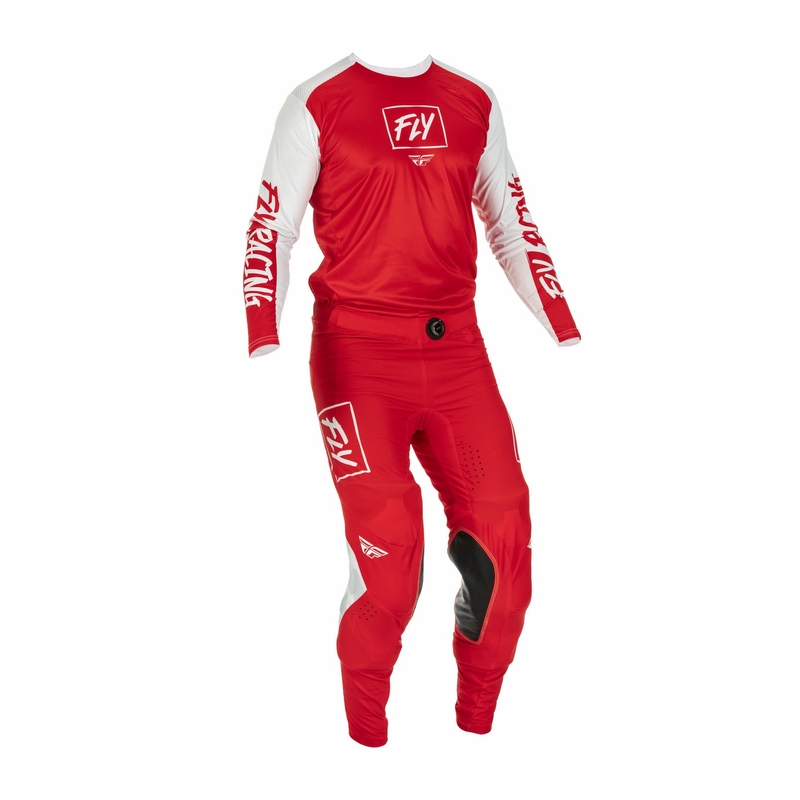 Motocross hlače FLY Racing Lite 2022 bijelo-crvene