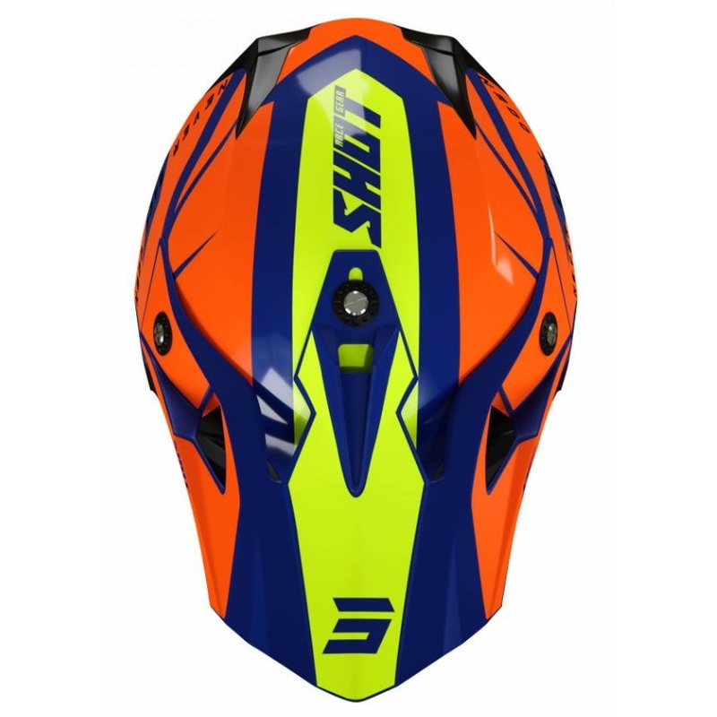 Motocross kaciga Shot Pulse Revenge narančasto-plava-fluo žuta