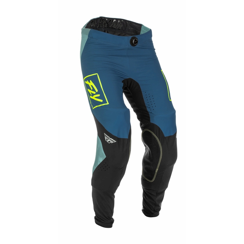 FLY Racing Lite 2022 sivo-tirkizne hi-vis motokros hlače