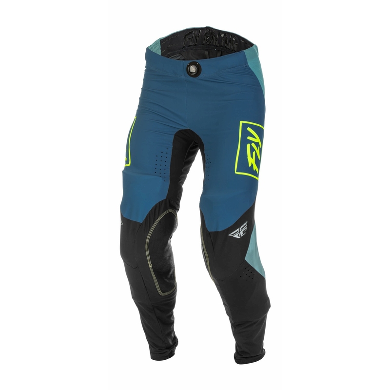 FLY Racing Lite 2022 sivo-tirkizne hi-vis motokros hlače