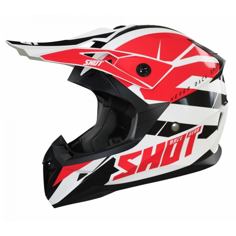 Motocross kaciga Shot Pulse Revenge crno-bijelo-crvena