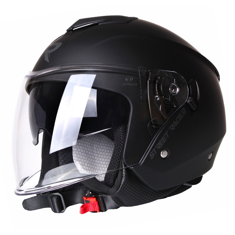 Otvorena motociklistička kaciga Street Racer Pilot crna mat