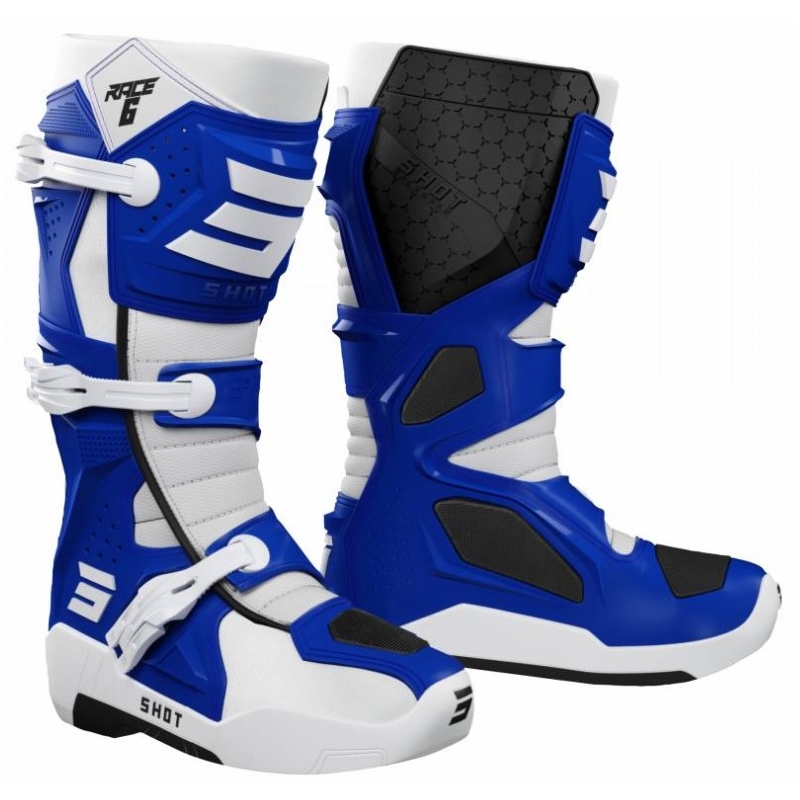 Shot Race 6 motorističke čizme bijelo-plave