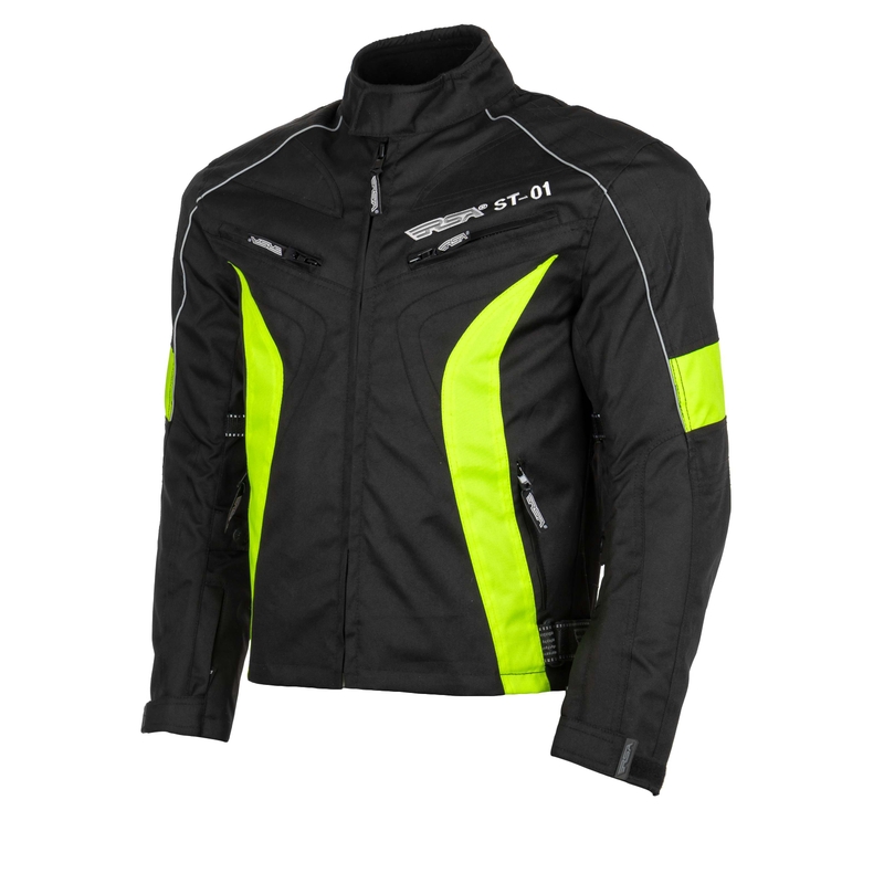 Motociklistička jakna RSA ST-01 crno-fluo žuta - II. kvaliteta