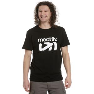 Majica kratkih rukava Meatfly Podium crno-bijela rasprodaja