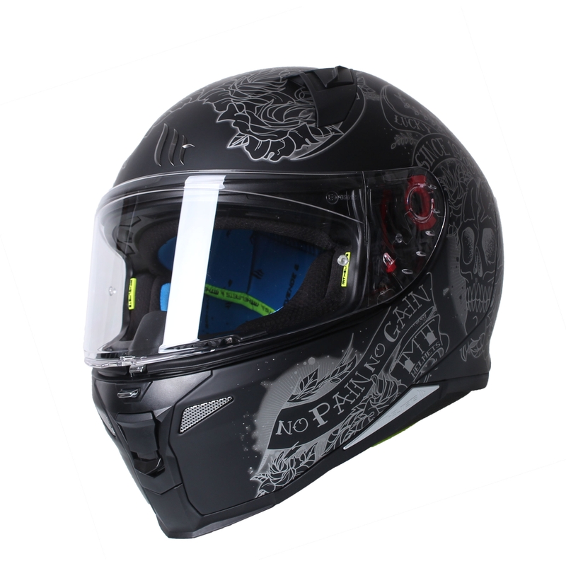 MT Revenge 2 Skull &amp; Roses integralna motociklistička kaciga Crna rasprodaja