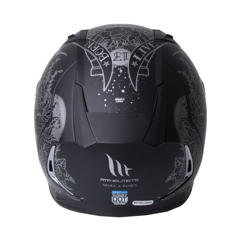 MT Revenge 2 Skull &amp; Roses integralna motociklistička kaciga Crna rasprodaja