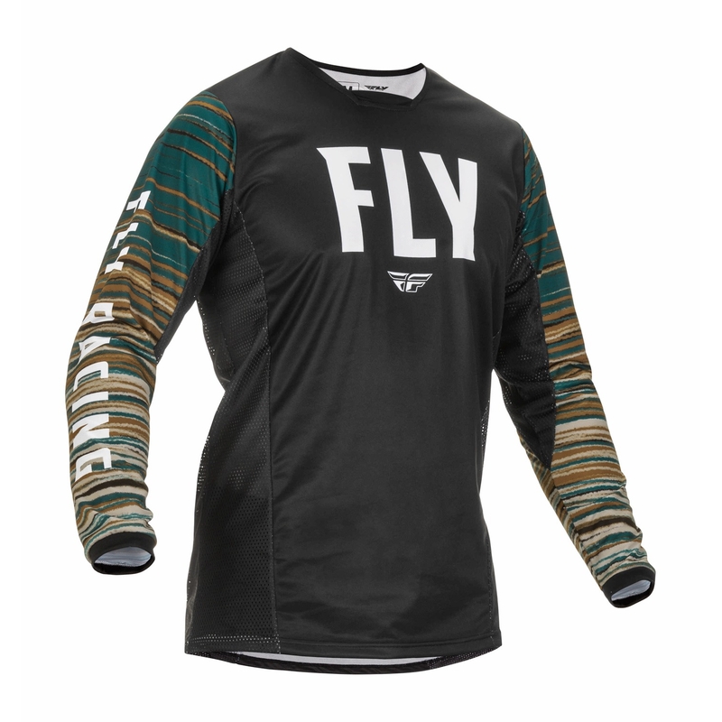 FLY Racing Kinetic Wawe 2022 motokros majica crno-zelena
