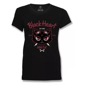 Ženska majica Black Heart Wild Cat crna