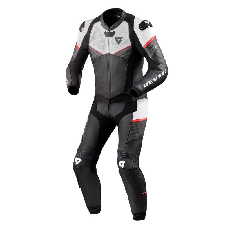 Revit Beta moto odijelo crno-bijelo-fluo crveno rasprodaja
