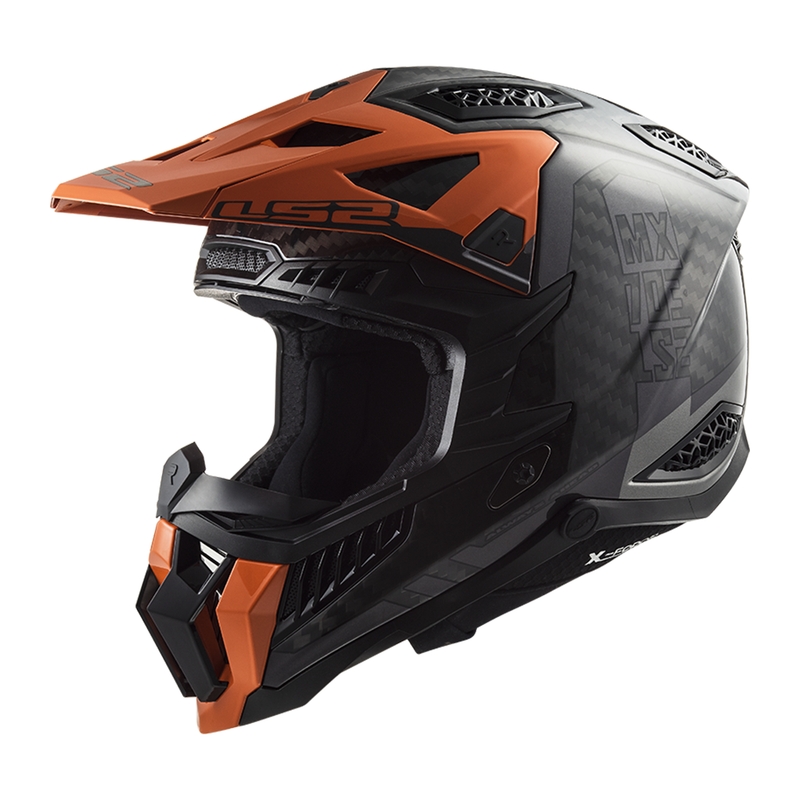 Motocross kaciga LS2 MX703 X-Force Victory Titanium crno-narančasta