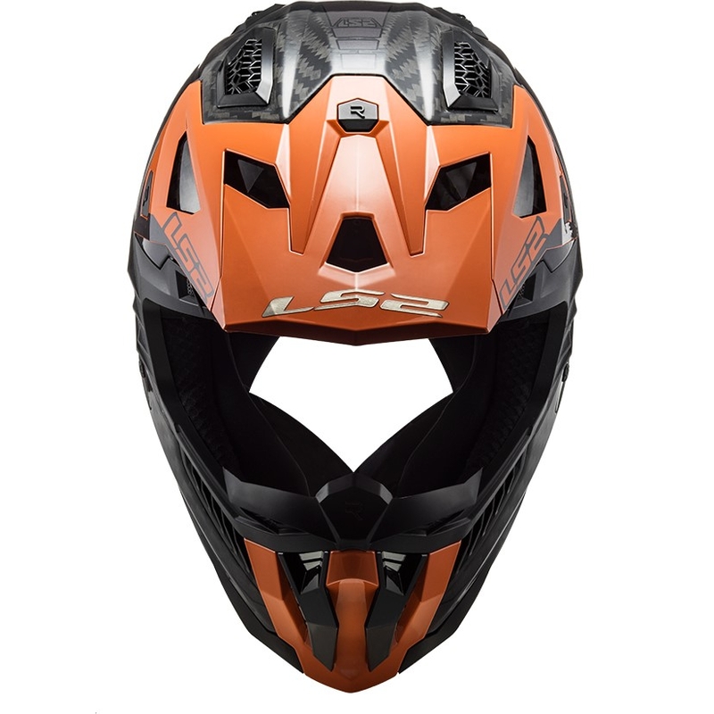 Motocross kaciga LS2 MX703 X-Force Victory Titanium crno-narančasta
